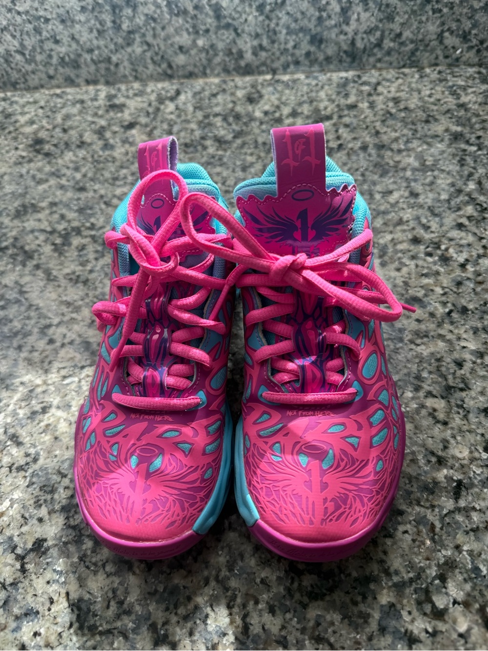 Puma Kids Pink and Teal Athletic Sneakers
